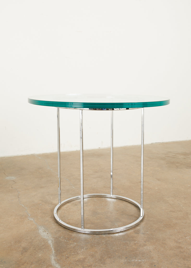 Pair of Milo Baughman Attributed Thin Line Chrome Drink Tables