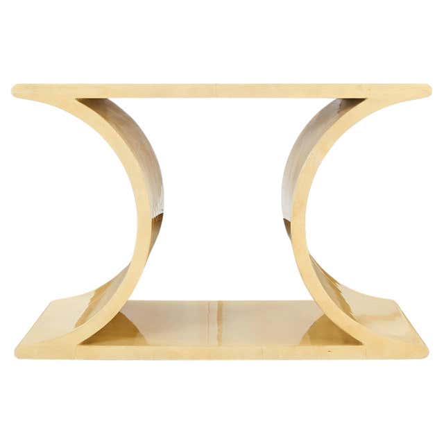 Lacquered Parchment Console or Cocktail Table by Sally Sirkin Lewis