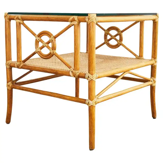 McGuire Rattan Target Design Cocktail or Occasional Table
