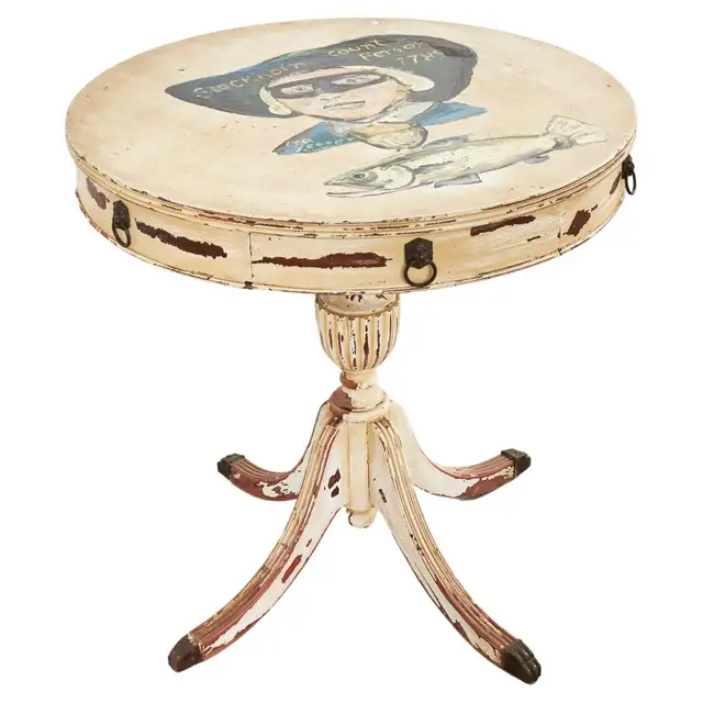 Country Swedish Gustavian Center Table Painted by Ira Yeager