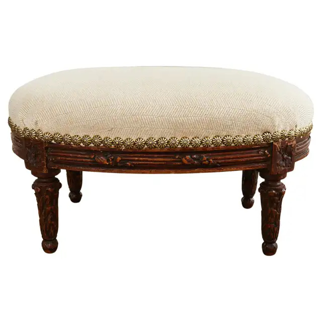 18th Century French Louis XVI Diminutive Mahogany Footstool