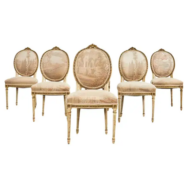 Pair of Louis XVI Style Walnut Caned Needlepoint Lounge Chairs - Erin Lane  Estate