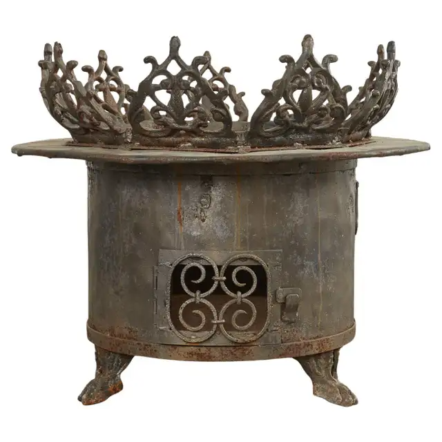 Baroque Style Wrought Iron Brazier Fire Pit or Chiminea