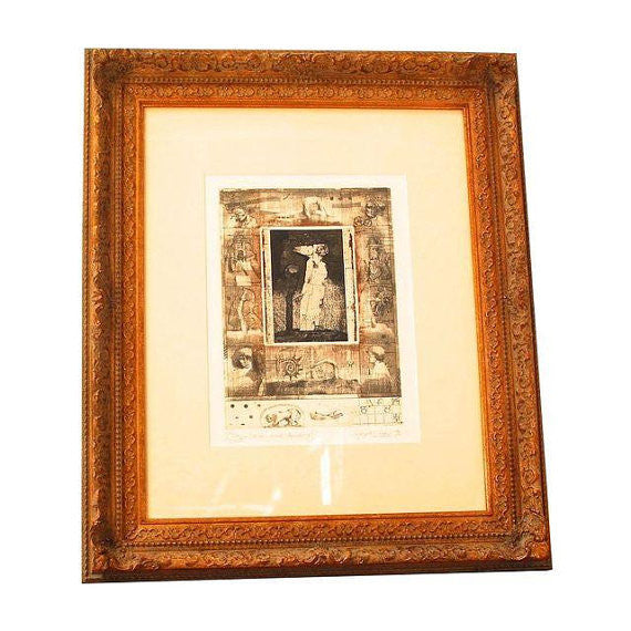 Ruslan Kotev Etching "Casual Look Upwards"