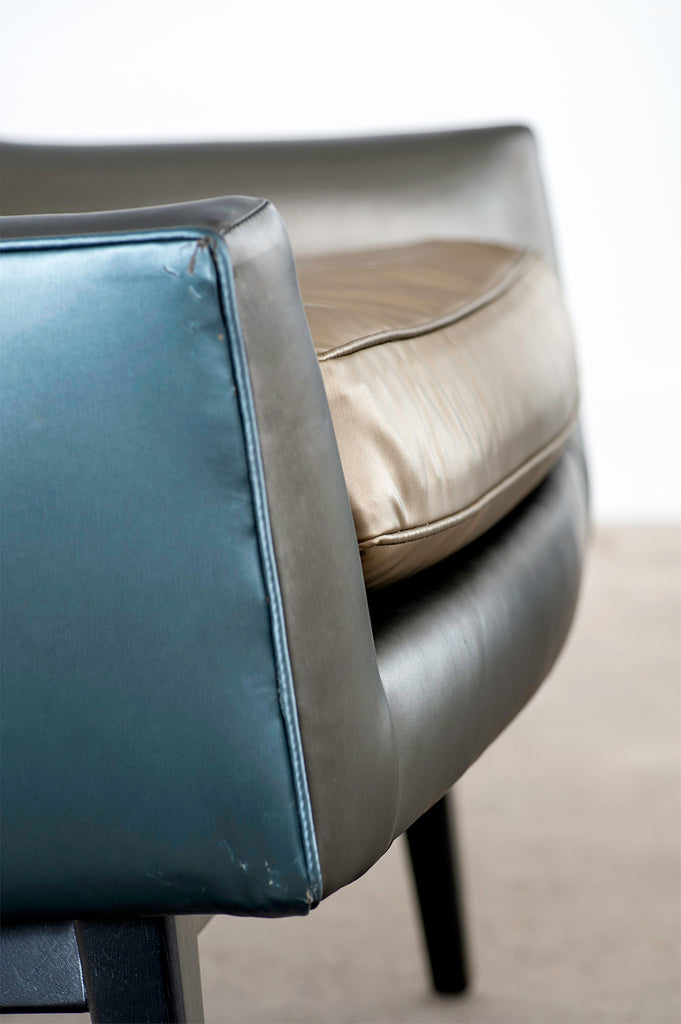 Pair of Jen Risom for Ralph Pucci Metallic Space Age A-Chairs