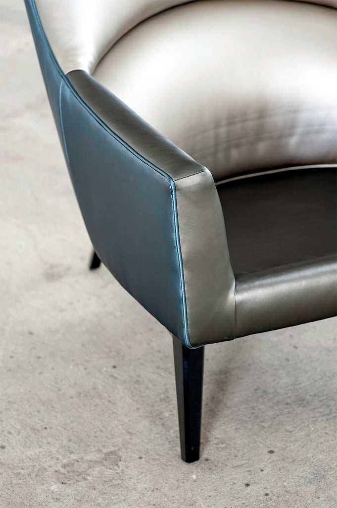 Pair of Jen Risom for Ralph Pucci Metallic Space Age A-Chairs