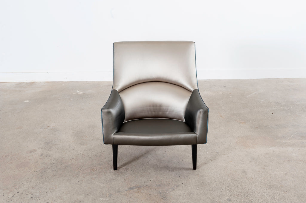 Pair of Jen Risom for Ralph Pucci Metallic Space Age A-Chairs