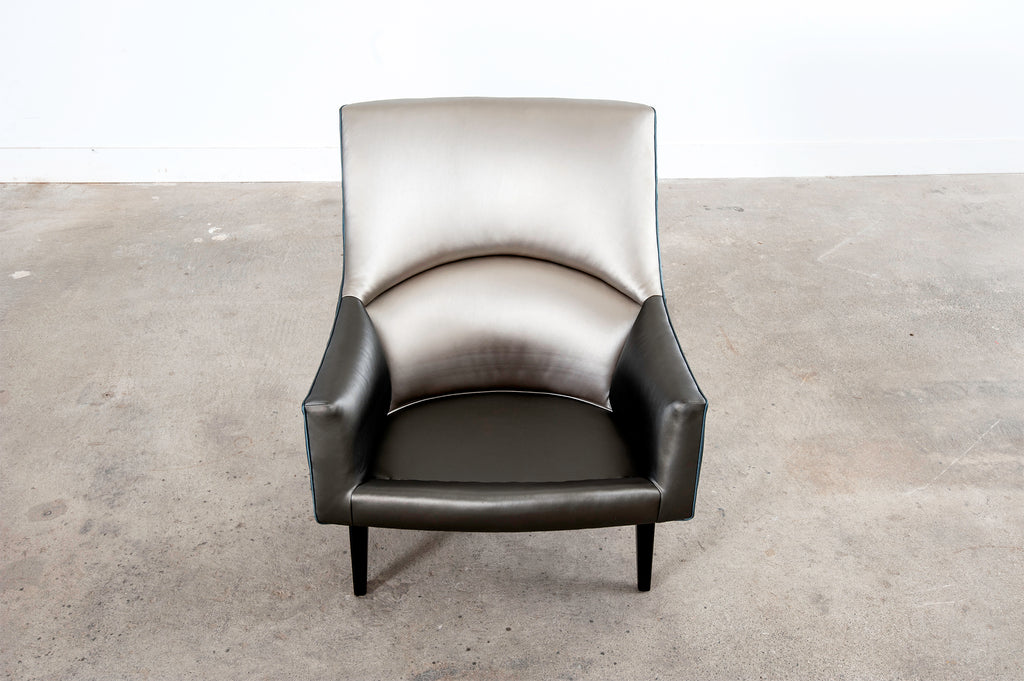 Pair of Jen Risom for Ralph Pucci Metallic Space Age A-Chairs