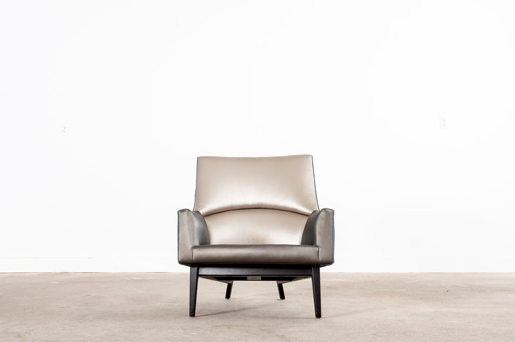 Pair of Jen Risom for Ralph Pucci Metallic Space Age A-Chairs