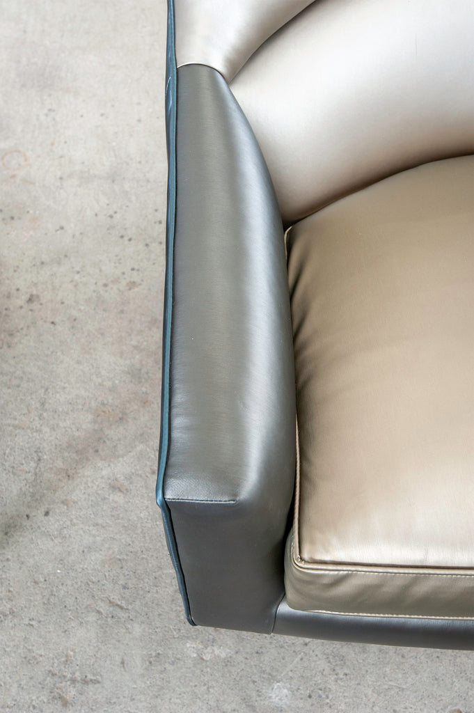 Pair of Jen Risom for Ralph Pucci Metallic Space Age A-Chairs