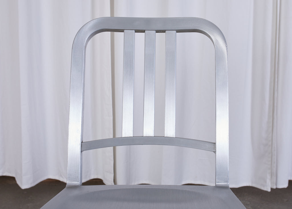 Set of Six Emeco Navy Counter Stools in Brushed Aluminum