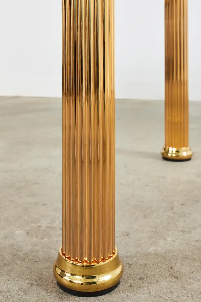 Neoclassical Style Gilded Metal Dining Table After Versace