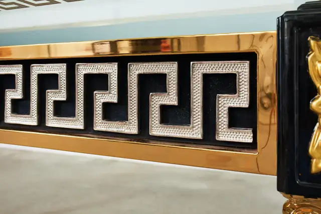 Neoclassical Style Gilded Metal Dining Table After Versace