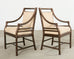 Set of Ten McGuire Bronzed Rattan Target Dining Chairs