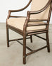 Set of Ten McGuire Bronzed Rattan Target Dining Chairs