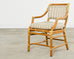 Set of Ten McGuire Rattan X-Back Dining Chairs