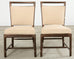 Set of Ten McGuire Bronzed Rattan Target Dining Chairs