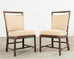 Set of Ten McGuire Bronzed Rattan Target Dining Chairs