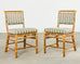 Set of Ten McGuire Rattan X-Back Dining Chairs