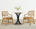 Set of Ten McGuire Rattan X-Back Dining Chairs