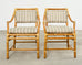 Set of Ten McGuire Rattan X-Back Dining Chairs