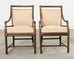 Set of Ten McGuire Bronzed Rattan Target Dining Chairs