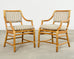 Set of Ten McGuire Rattan X-Back Dining Chairs