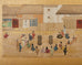 19th Century Japanese Meiji Four Panel Screen Festival Scenes