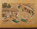 19th Century Japanese Meiji Four Panel Screen Festival Scenes