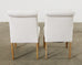Set of Fourteen Tufted Scroll Back Dining Chairs
