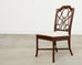 Set of Eighteen Organic Modern Rattan Leather Dining Chairs