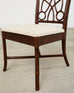 Set of Eighteen Organic Modern Rattan Leather Dining Chairs