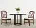 Set of Eighteen Organic Modern Rattan Leather Dining Chairs