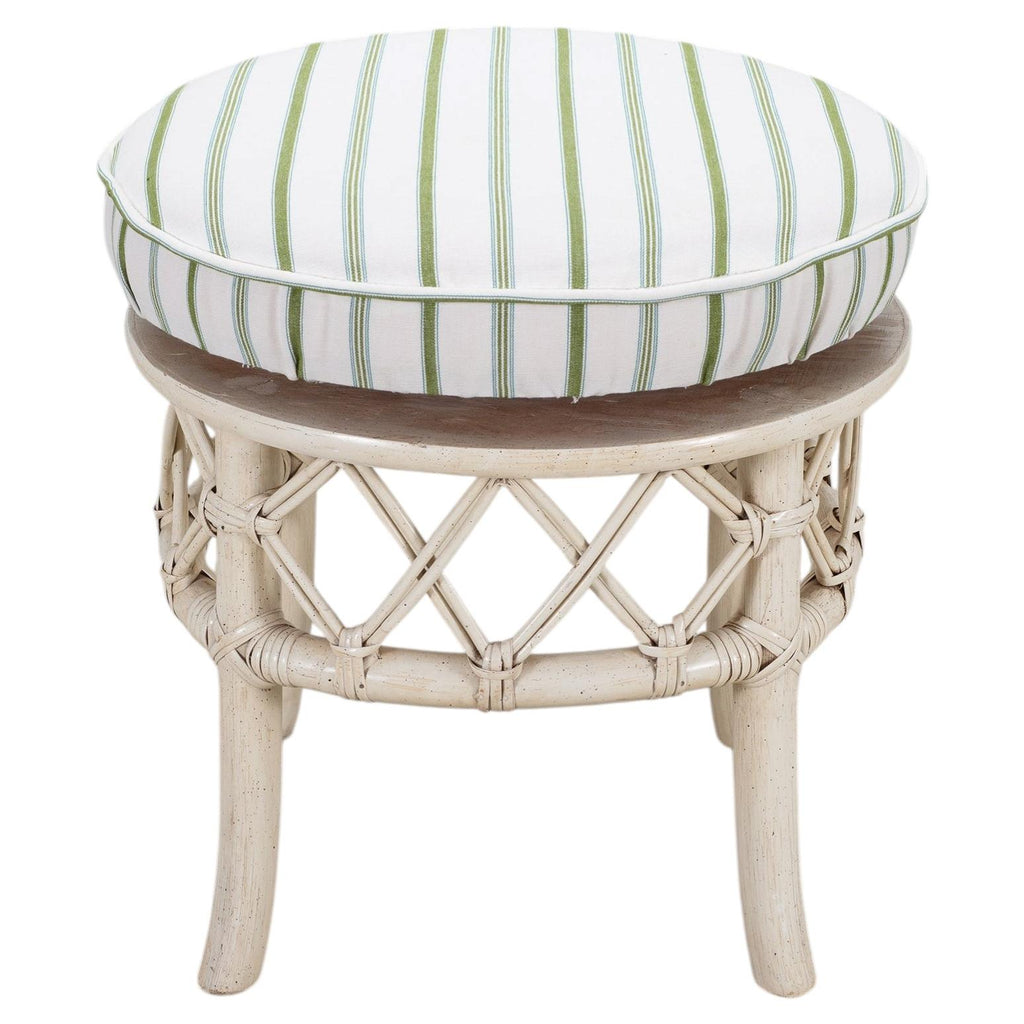 20th Century Round Rattan Swivel Ottoman Stool by Ficks Reed