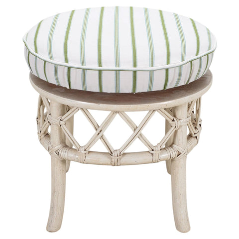 20th Century Round Rattan Swivel Ottoman Stool by Ficks Reed