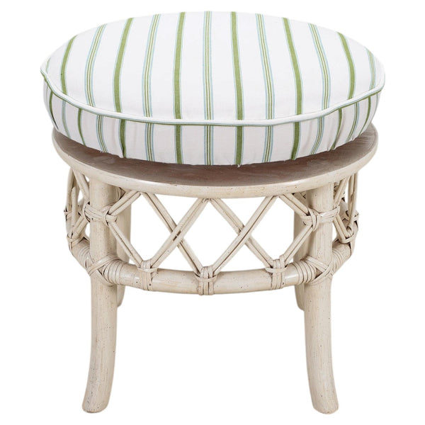 20th Century Round Rattan Swivel Ottoman Stool by Ficks Reed