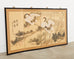 Japanese Style Four Panel Screen Manchurian Cranes in Pine