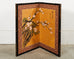 Asian Two Panel Table Screen Flowering Prunu with Songbird