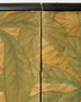 Japanese Taisho Two Panel Screen Bamboo Butterfly Landscape