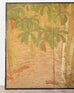 Japanese Taisho Two Panel Screen Bamboo Butterfly Landscape