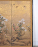 Japanese Meiji Two Panel Screen Birds Flowers in Autumn Landscape