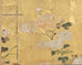 Japanese Edo Two-Panel Gilt Screen Birds Chrysanthemums 6 Ft