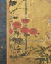 Japanese Edo Two-Panel Gilt Screen Birds Chrysanthemums 6 Ft