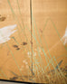 Japanese Showa Two Panel Screen Egrets in Grass