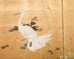 Japanese Showa Two Panel Screen Egrets in Grass