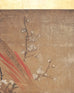 18th C. Japanese Edo Two-Panel Screen Pheasants Floral Landscape