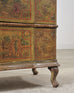 19th Century Venetian Lacquer Painted Secretary Bookcase Desk