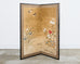 Japanese Showa Two Panel Screen Songbirds Amid Flowers