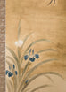 Japanese Showa Two Panel Screen Songbirds Amid Flowers