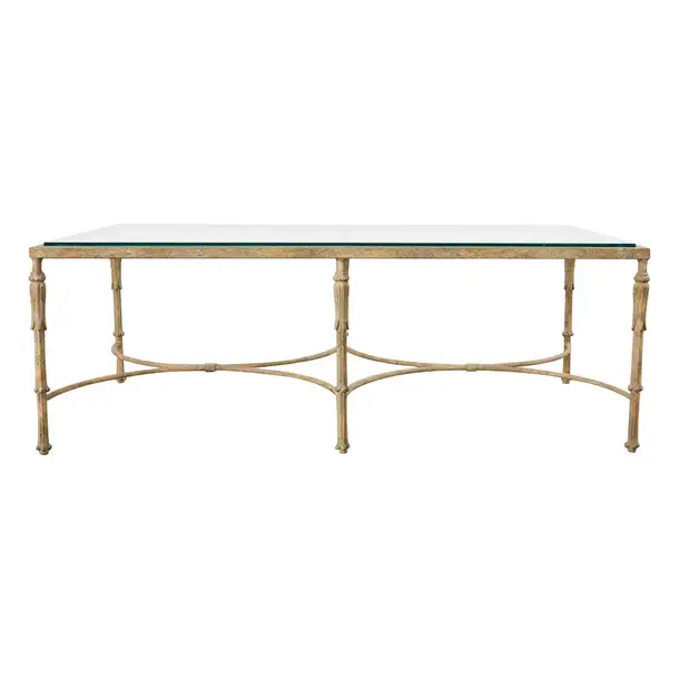 Dennis and Leen Neoclassical Style Iron Coffee Cocktail Table